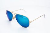 Ray Ban Aviador RB3025 /26 Dourado Lente Espelhada Azul