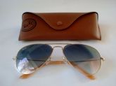 RB3025  Aviator Large Dourado c Azul Degrade 001/3F